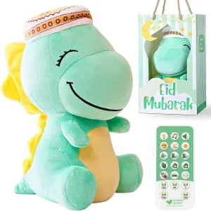 Mommy Yasmin - Soothe & Talking Kufi Dinosaur | Muslim & Islamic Toy | Eid Gift | Quran & Dua | Interactive   Relaxing | Remote | for Baby   Toddlers   Kids