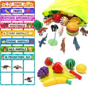 Montessori Sorting Toy for Toddlers, Preschool Learning Activities for Kids, Autism Sensory Toys, Educational Multiple Theme Fine Motor Sorting Games for 3  Year Old Boys & Girls