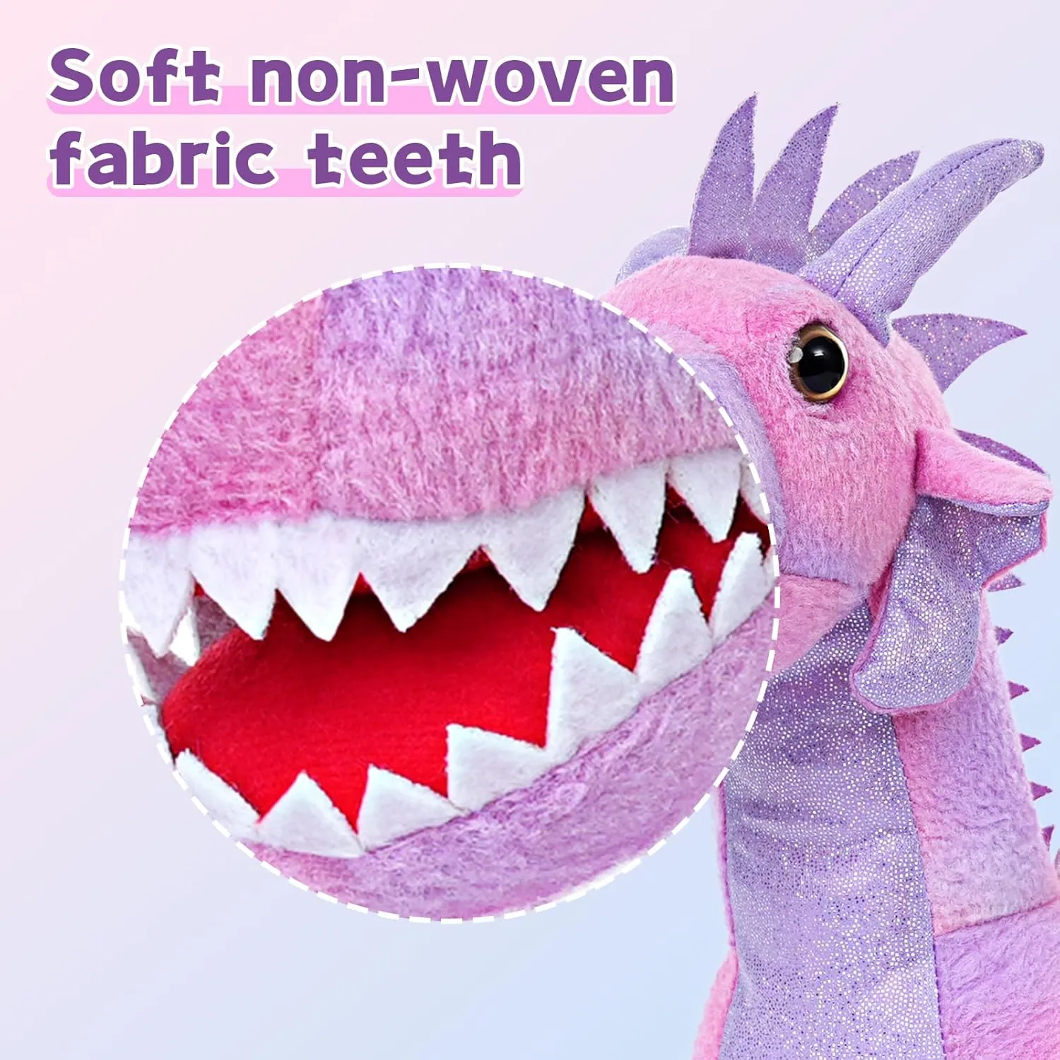 Muiteiur 7 Piece Dragon Stuffed Animals, 21.6 inch Soft Plush Pink Dragon with 4 Baby Toys and 2 Eggs, Gift for Kids Boys Girls