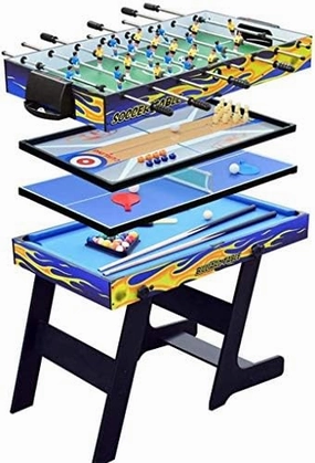 Multi-Function 4 in 1 Steady Combo Game Table, Black Eight Pool Table, air Puck Table ice Hockey Table Multifunctional Household Four in one Pool Table