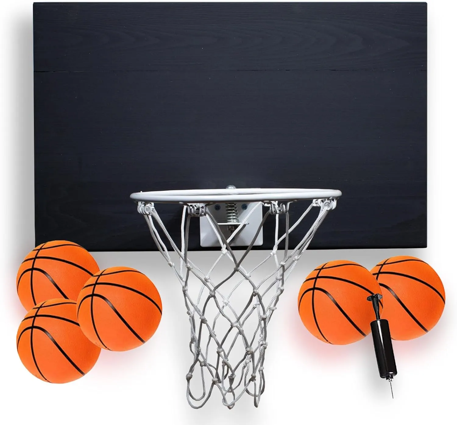 MVP Mini Indoor Basketball Hoop & Ball Set in Solid red Cedar Made in USA. Unique Over The Door or Wall Option 5 Mini Basketballs for Indoor Fun.