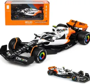 New Bbuago 1/43 MCL60#4 Lando Alloy Car for Monaco Grand Prix Miniature Adult Diecast Model Triple Crown Vehicle Collection Gift (Color Box)