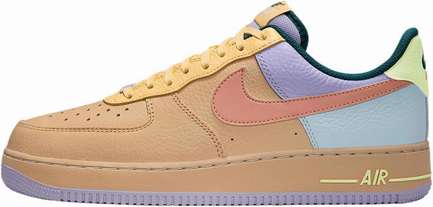 Nike Air Force 1 '07 Men's Shoes (IB4493-252, Sesame/Hydrangeas/Soft Yellow/Apricot Agate)