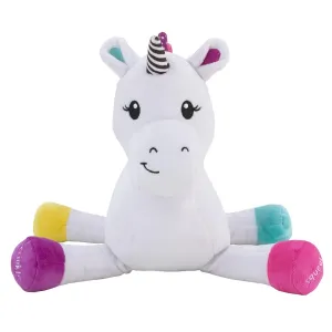 NoJo Sassy Baby Ulbright Unicorn White, Rainbow-Colored Developmental Plush Tummy Time Pal