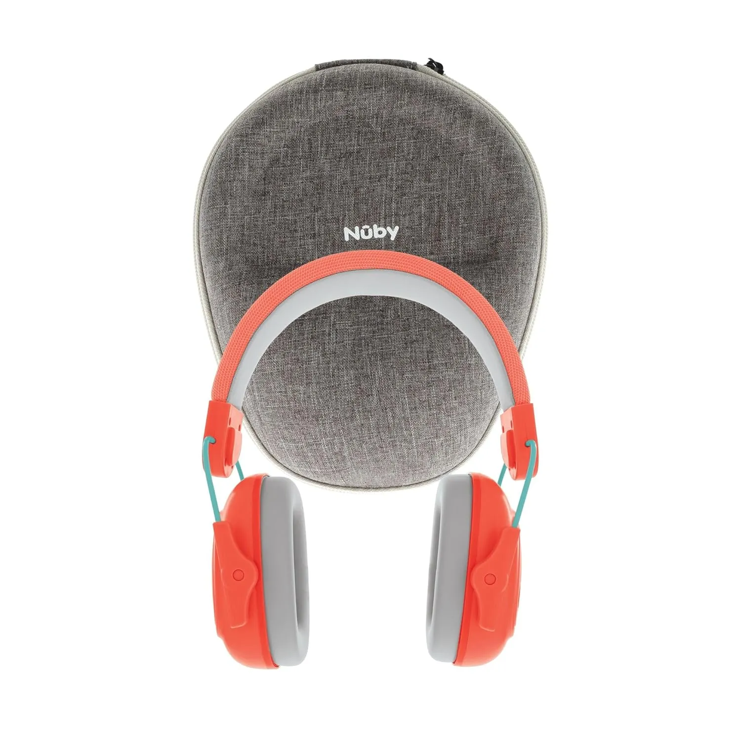 Nuby Soft Sounds Noise Canceling Earmuffs – Hearing Protection for Kids & Teens (Ages 5-16), Blocks Loud Noise, Adjustable Headband, Super Soft Padding, Includes Carry Case, Orange