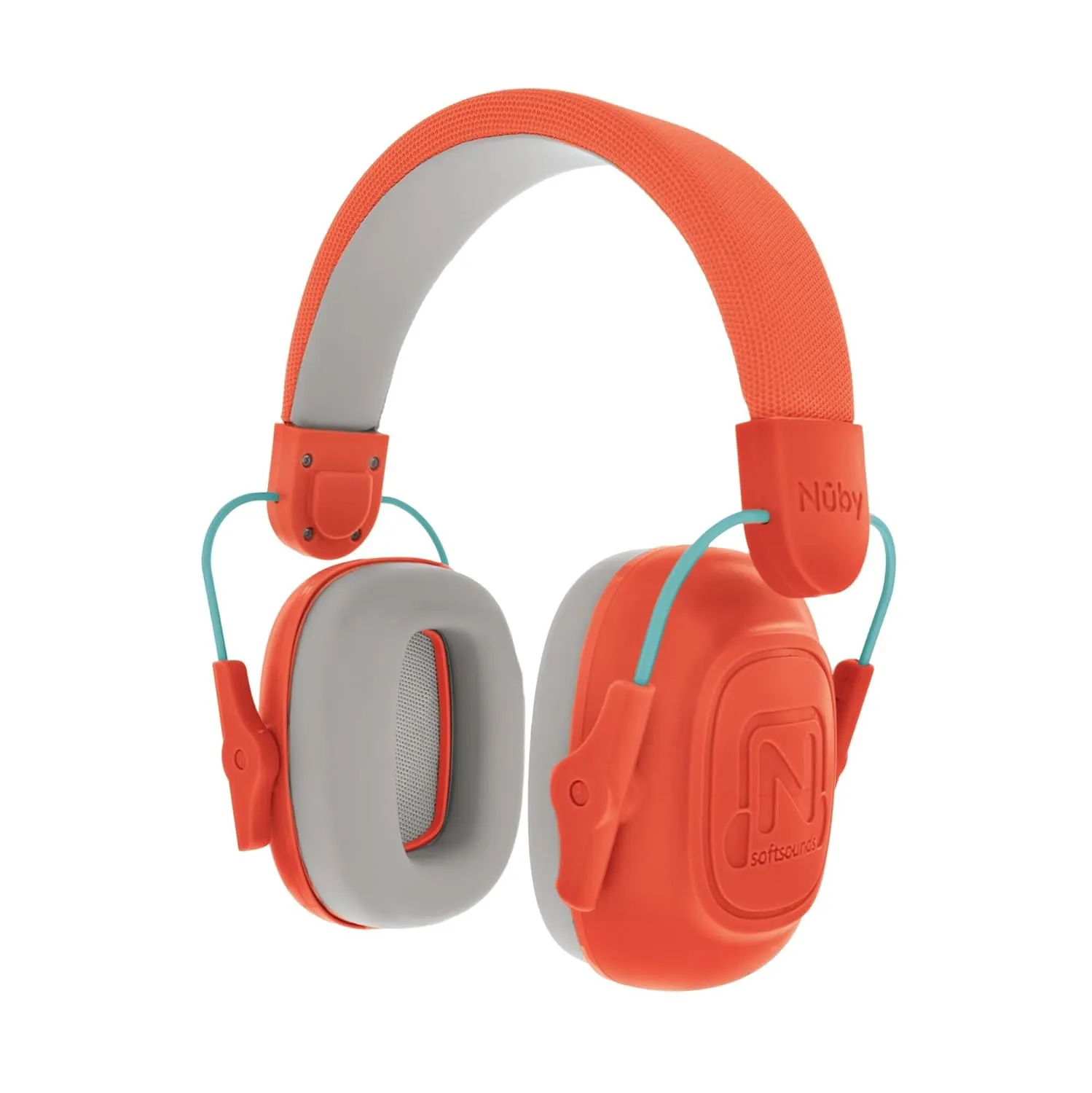 Nuby Soft Sounds Noise Canceling Earmuffs – Hearing Protection for Kids & Teens (Ages 5-16), Blocks Loud Noise, Adjustable Headband, Super Soft Padding, Includes Carry Case, Orange