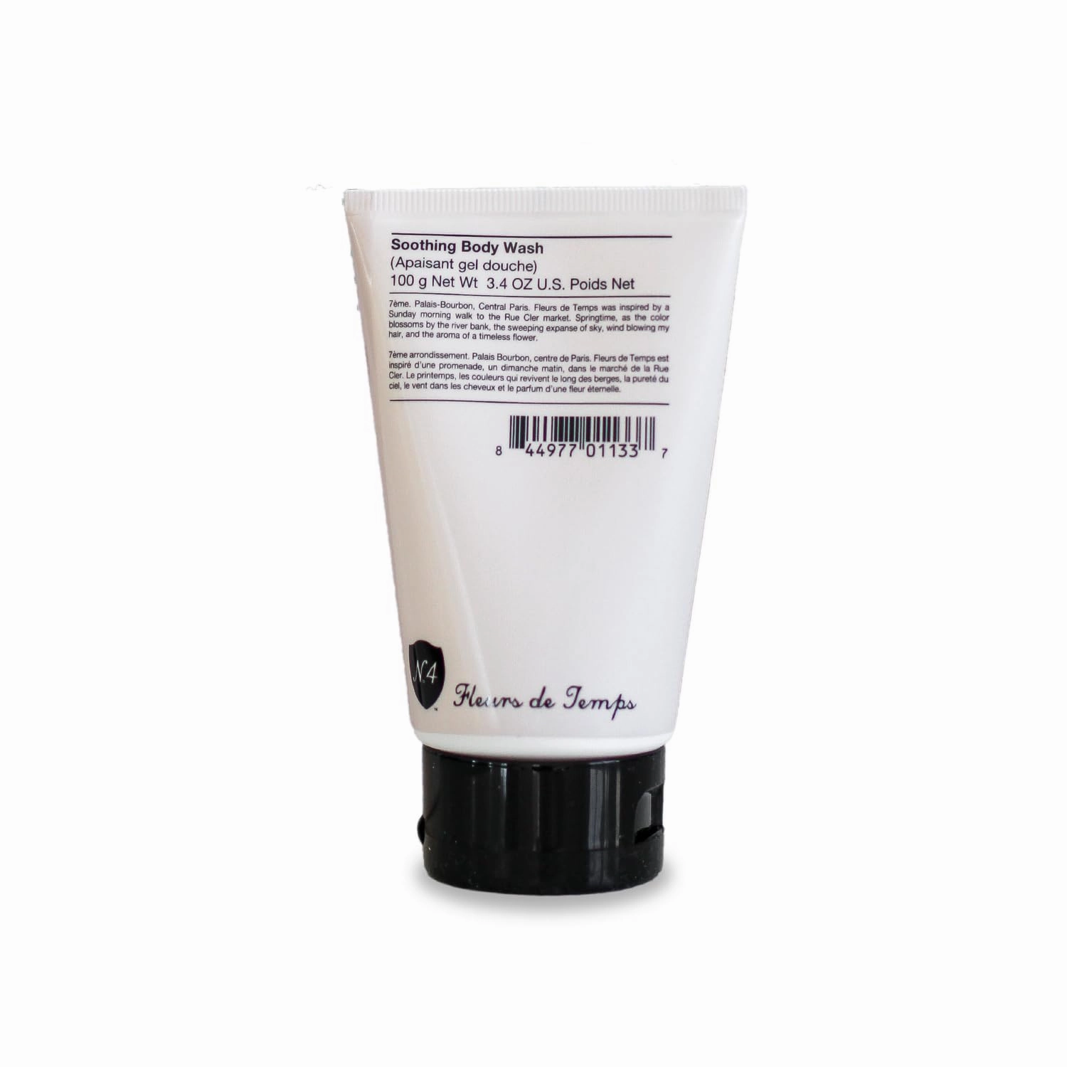 Number 4 Fleurs de Temps Soothing Body Wash. Moisturizing Body Wash with Vitamin E and Oat Extract, 3.4 oz