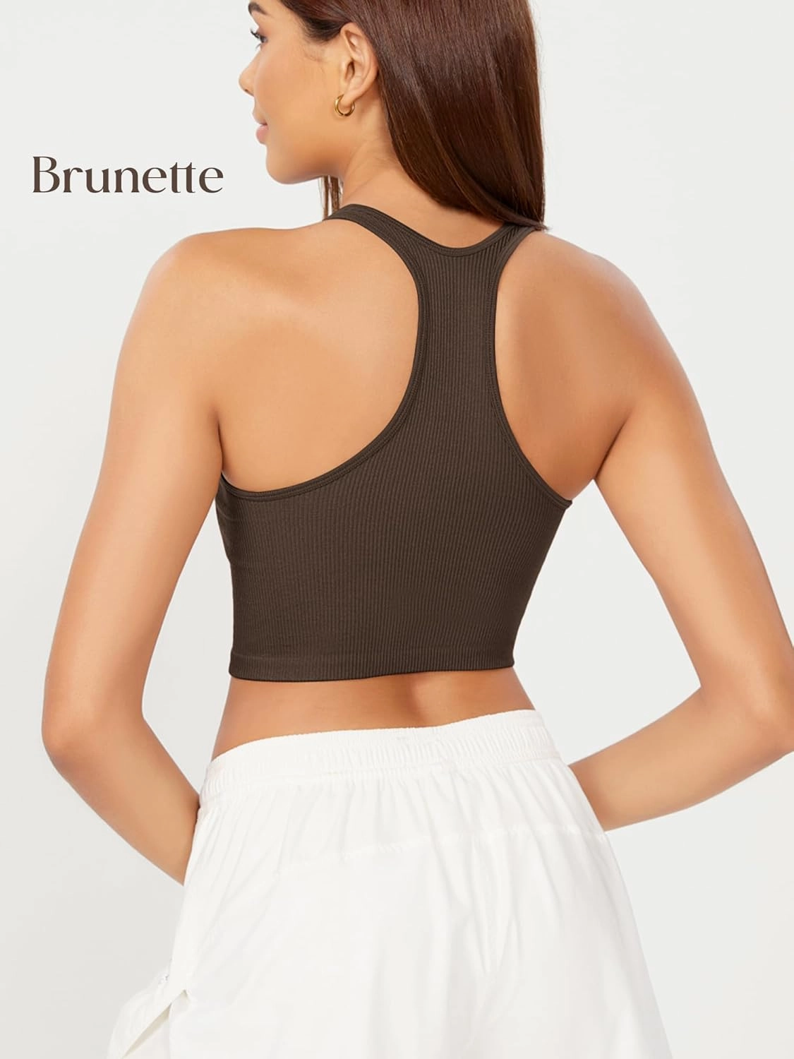 ODODOS 3-Pack Seamless Racerback Crop Tank for Women Ribbed Knit Soft Crop Tops