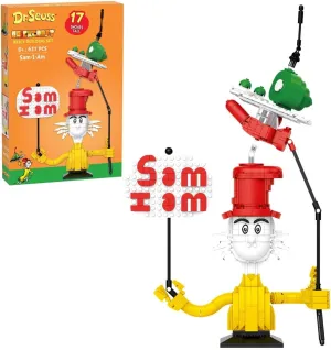 Officially Licensed Dr. Seuss Sam I Am with Green Eggs and Ham Sign Included 637 Pieces Multicolored Brick Building Set