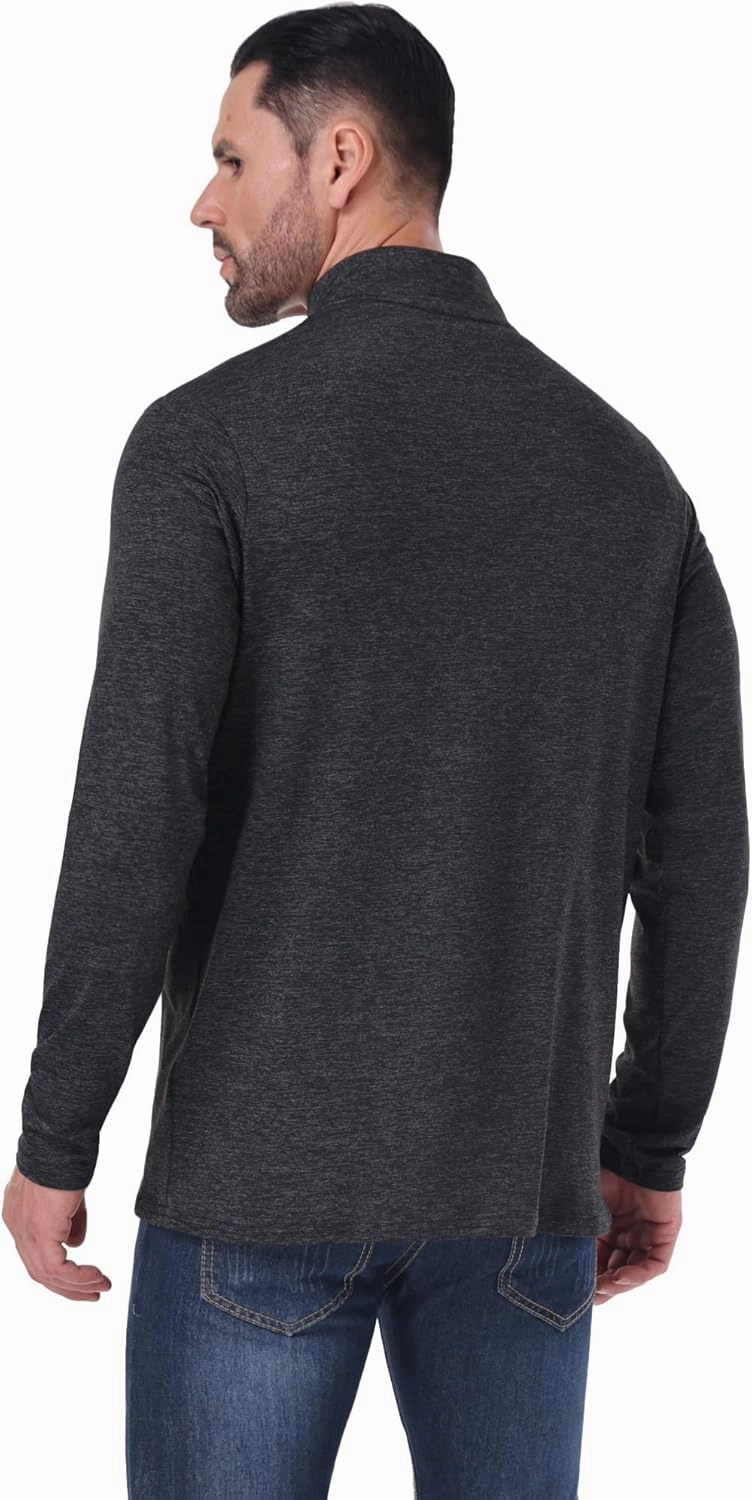 OYGSieg 3 Pack Men's Quarter Zip Pullover Thermal Fleece Lined Sweatshirts Long Sleeve 1/4 Half Zip Tops