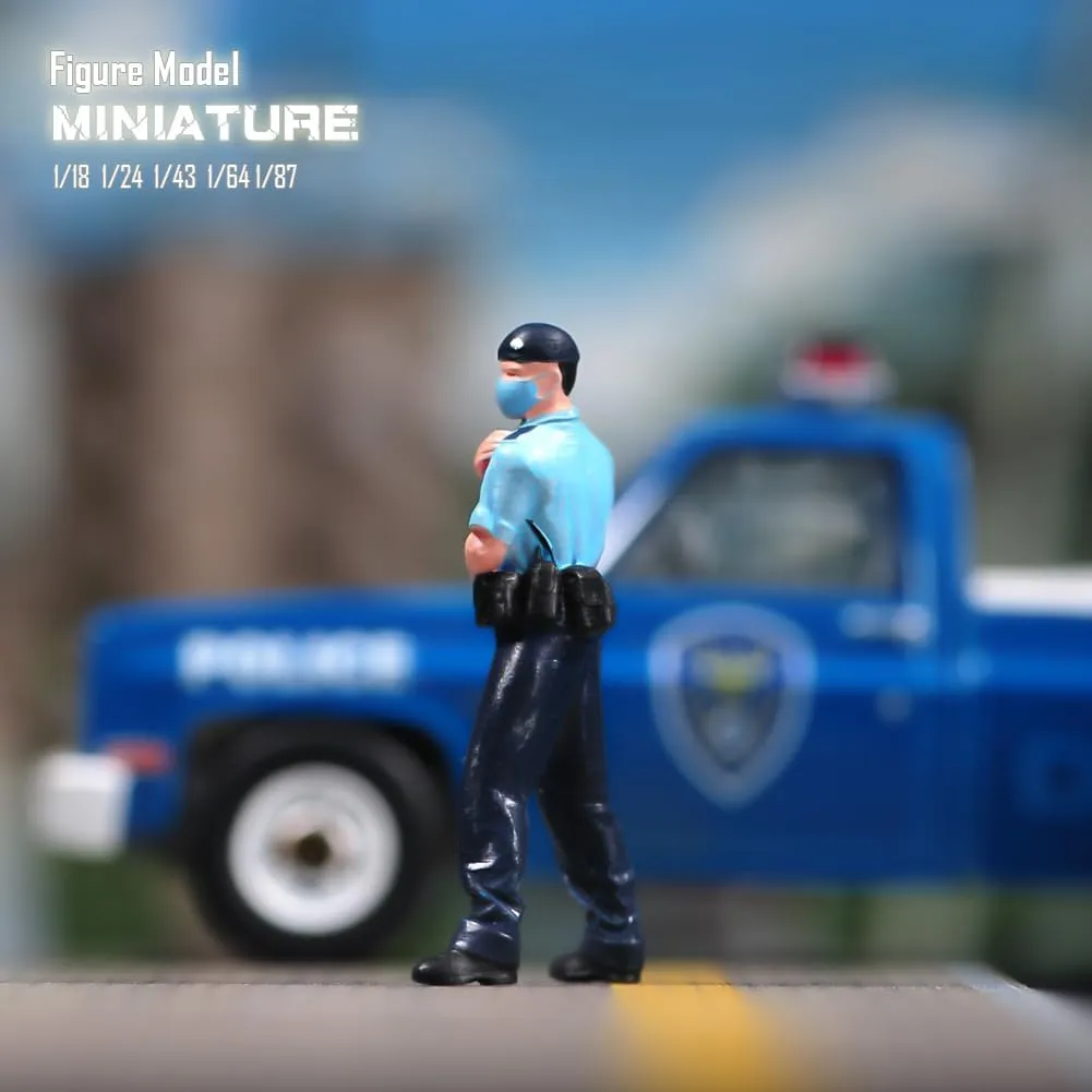 Painted Miniatures 1/18 1/24 1/64 1/43 1/87 Scale Police Call Team Member Toy Miniature Figure Diorama Action Figure Doll for Cars Vehicles Collection Display Scene (Painted, 1/87 Scale)