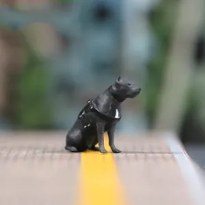 Painted Miniatures 1/18 1/24 1/64 1/43 1/87 Scale Police Dog Animal Toy Miniature Figure Diorama Action Figure Doll for Cars Vehicles Collection Display Scene (Painted, 1/43 Scale)