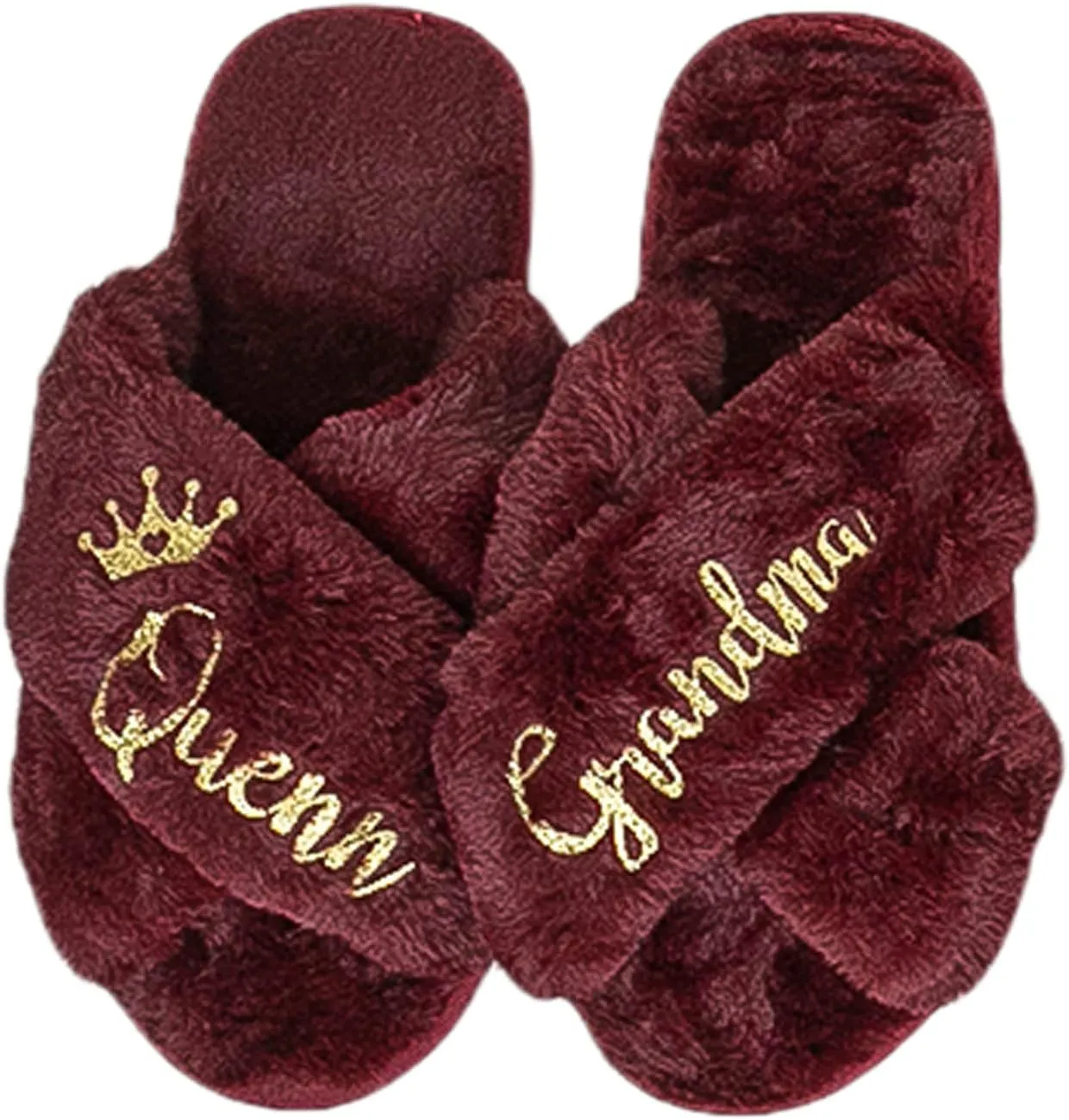 Personalized Fluffy Bridal Slippers - Open-Toe Bride Squad Slippers - Cozy and Furry House Shoes for Women - Customized Cute Name Plush Slides for Bridesmaids, Girlfriend, Sister, Mom