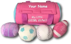 Personalized My Little Gym Bag Plush Stuffed Baby Playset with Mini Plush Sports Balls