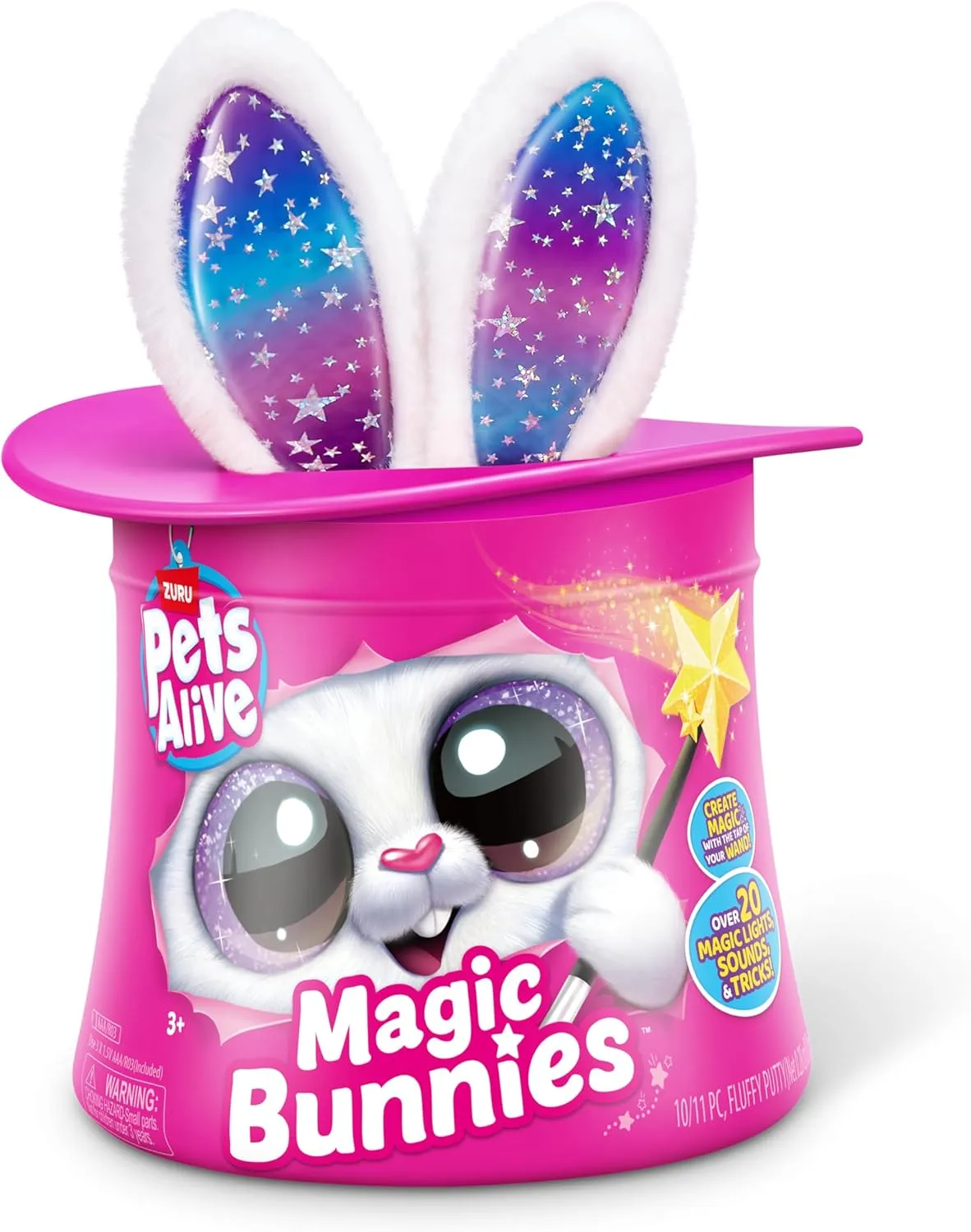 Pets Alive Magic Bunnies (Pearl) by ZURU Electronic Plush Unboxing Surprise Interactive Magic Toy