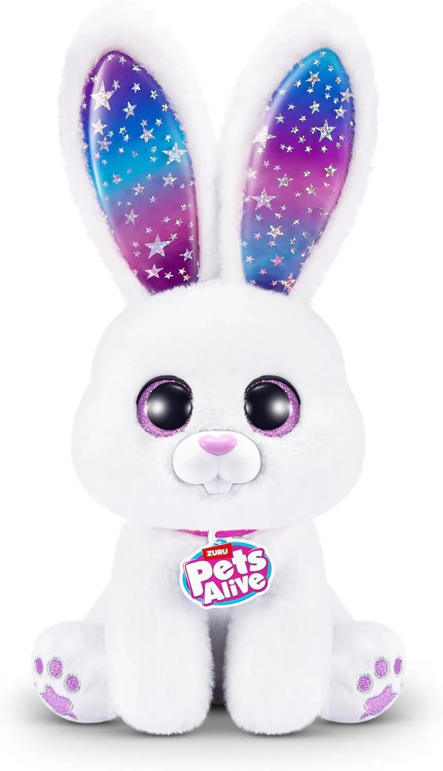 Pets Alive Magic Bunnies (Pearl) by ZURU Electronic Plush Unboxing Surprise Interactive Magic Toy