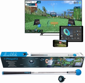 PHIGOLF Home Golf Game Simulator: Enjoy Interactive Golf with Motion Sensor & Swing Stick for Indoor & Outdoor Fun – 38,000  Courses Worldwide, Compatible with Android, iOS, App & E6 Connect