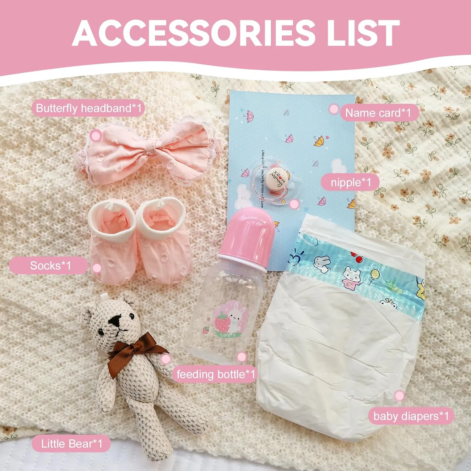 Pinky Reborn Dolls Full Body 18 inch 45 cm Lifelike Soft Vinyl Baby Girl Dolls Realistic Reborn Baby Doll Girl Toy with Anatomically Correct