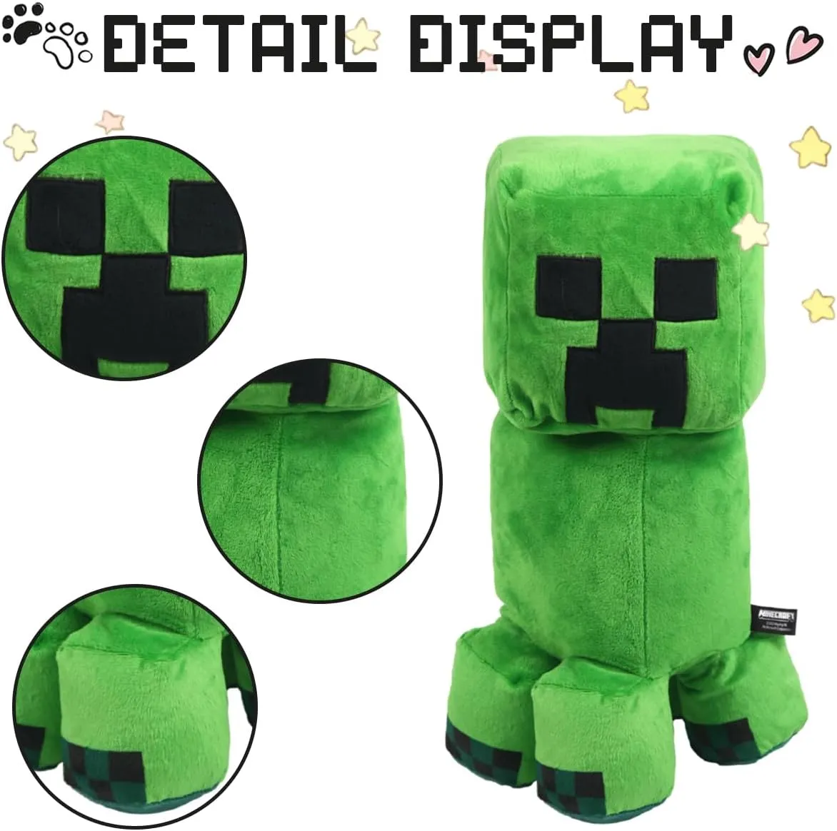 Pixel-Style Game Basic Plush Character Soft Toy, Video Game-Inspired Collectible Plushies Gifts for Kids & Fans (Creeper)