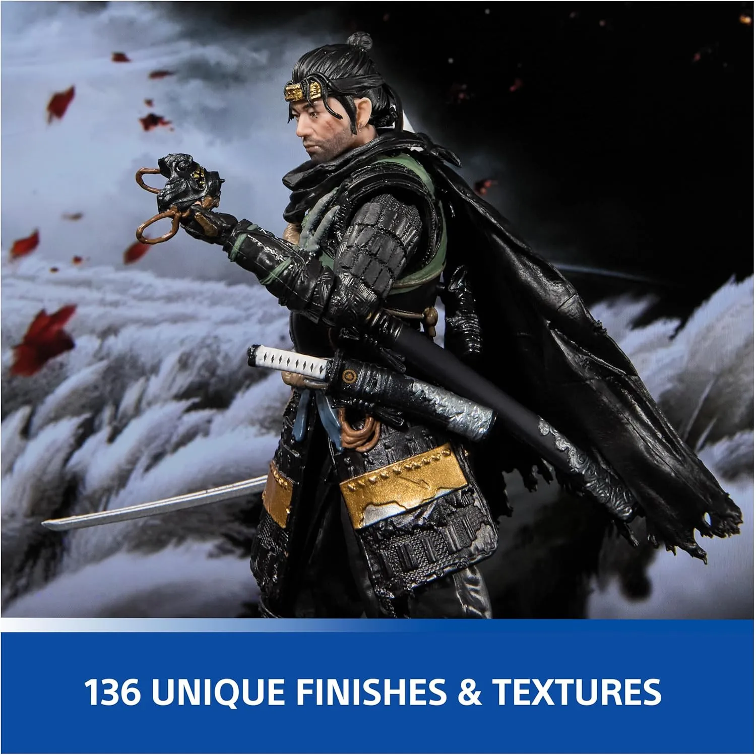 PlayStation, Ghost of Tsushima, 6” Jin Sakai Samurai Action Figure & 2 Accessories, The Shapes Collection, for PS5 Fans & Collectors Ages 17 