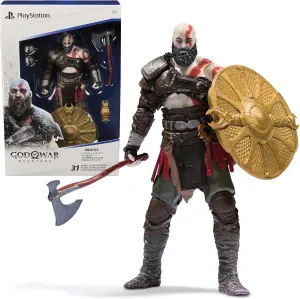 PlayStation God of War Ragnarök, 6” Kratos Action Figure with 5 Accessories, The Shapes Collection, for PS5 Fans & Collectors Ages 17 