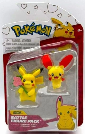 Pokemon Valentine's Day Battle Figures Pikachu and Plusle 2-Pack Action Ready