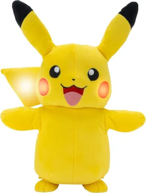 Pokémon Pikachu Electric Charge Plush - 10 Inch Interactive Plush with Lights, Voice Reactions, and Thunder FX
