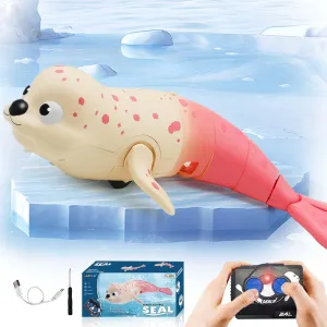 Pool Toys Amphibious Remote Control Seal on Land Water 2.4Ghz Rechargeable Battery Remote Control Shark for Pool Robot Toys for Kids 8-12 Years Old Boys Girls 8,9,10 Upgrade Version Pink