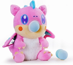 Popbro-Plush Popper Max Dragon Series - Draco - Softness Unleashed! – Super Large Foam Ball Shooter - 11" Interactive Plush Toy for Kids – Emotional Cheer Support for Kids (Pink)