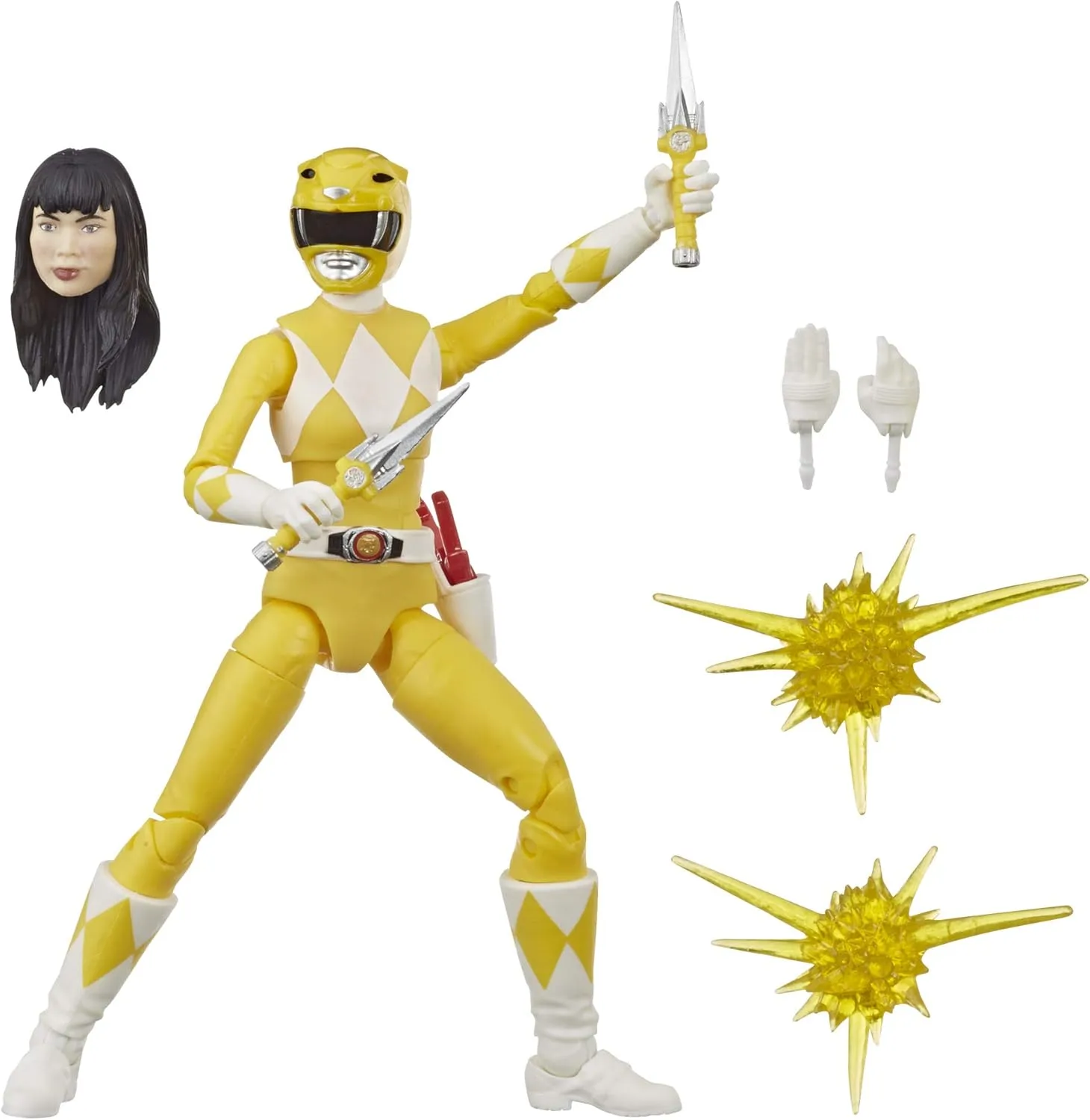 Power Rangers Lightning Collection 15-cm Mighty Morphin Yellow Ranger Collectible Action Figure Toy with Accessories