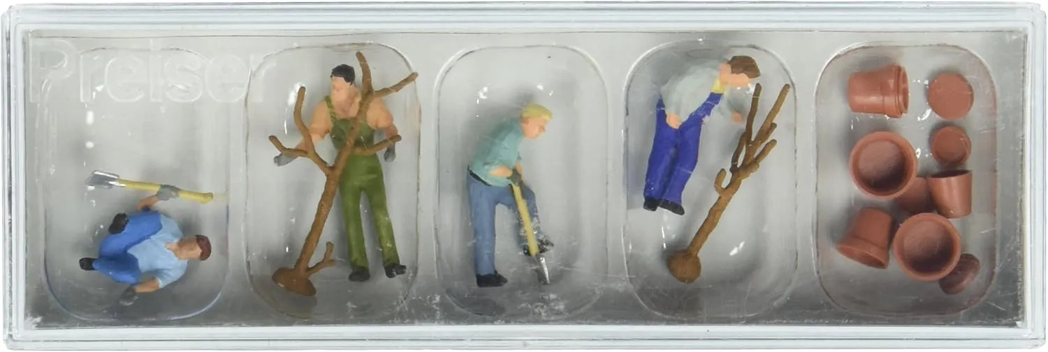 Preiser 10466 People Working Men Planting Trees HO Scale Figure