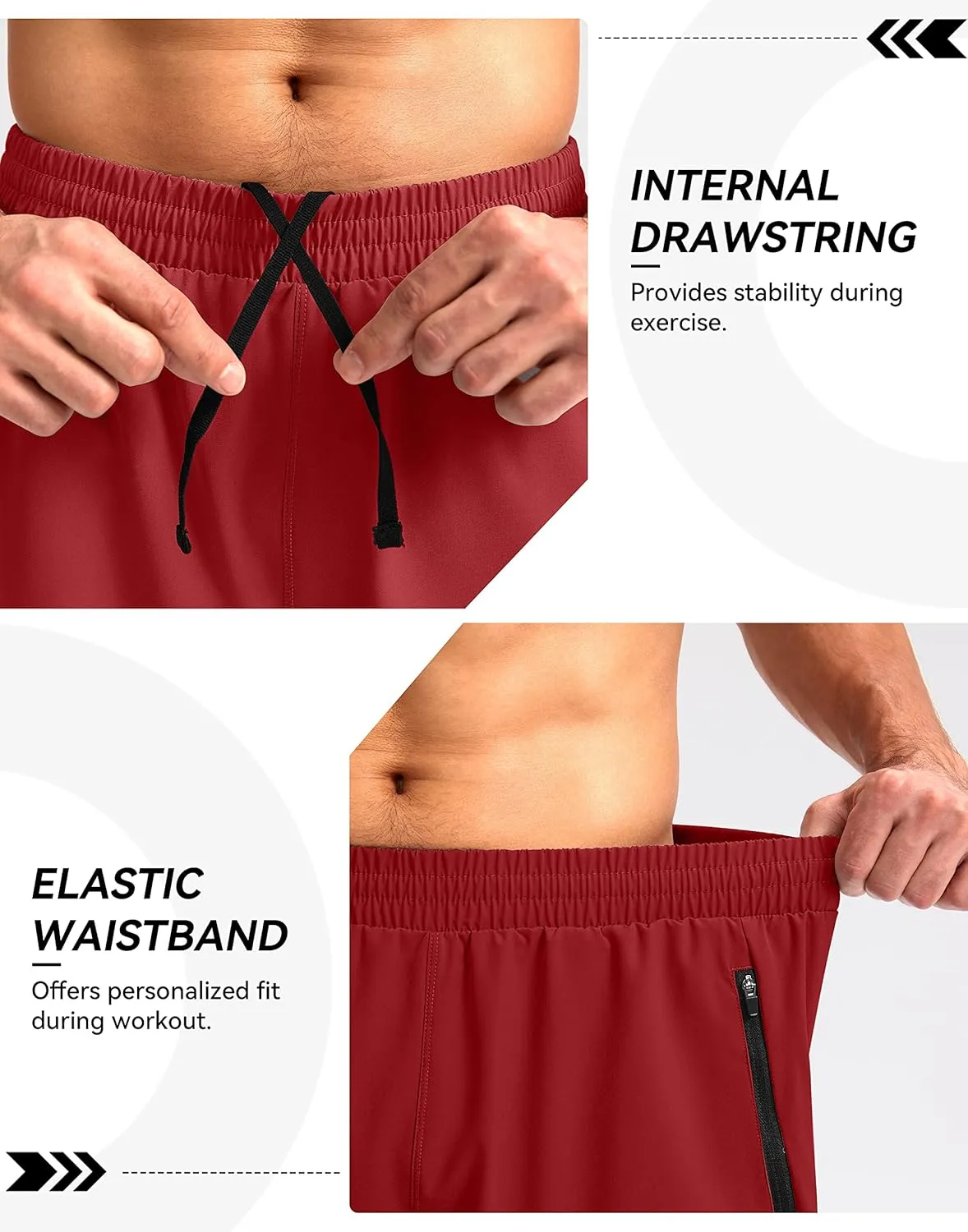 Pudolla Men's Workout Running Shorts 7"/5"/9" Lightweight Gym Athletic Shorts for Men with Zipper Pockets