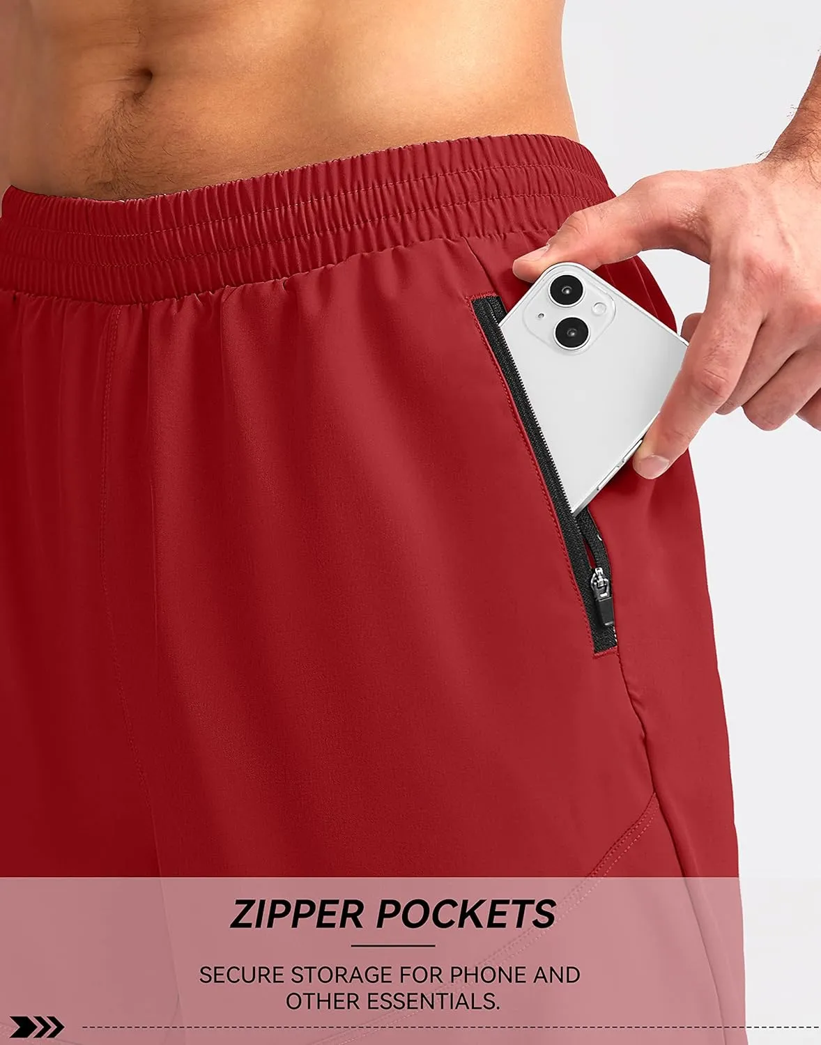Pudolla Men's Workout Running Shorts 7"/5"/9" Lightweight Gym Athletic Shorts for Men with Zipper Pockets