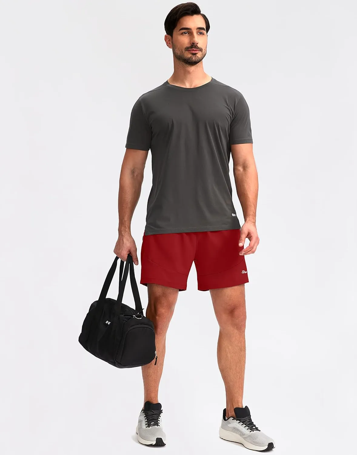 Pudolla Men's Workout Running Shorts 7"/5"/9" Lightweight Gym Athletic Shorts for Men with Zipper Pockets