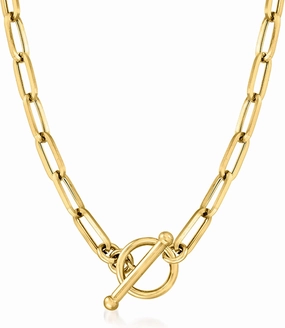 Pure Collection by Ross-Simons Italian 14kt Yellow Gold Paper Clip Link Toggle Necklace