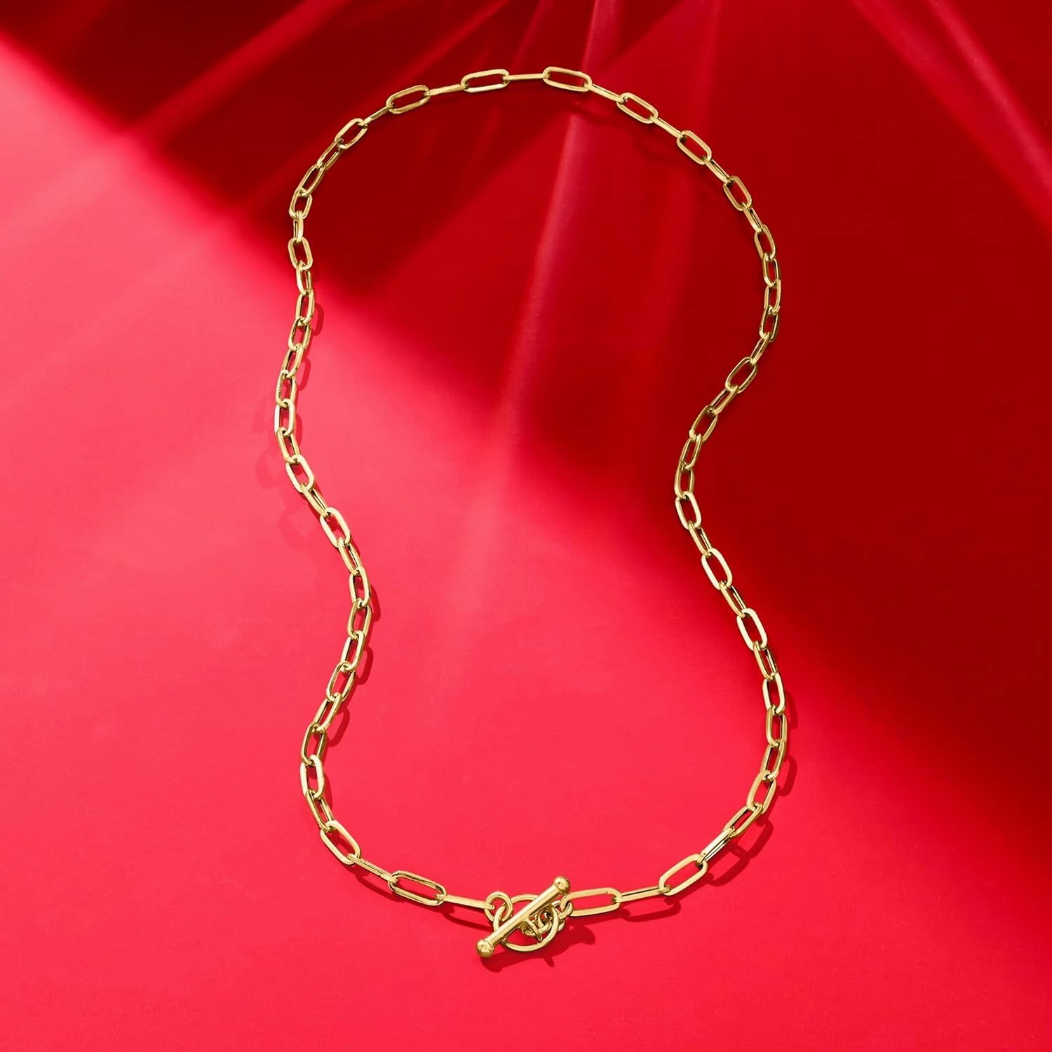 Pure Collection by Ross-Simons Italian 14kt Yellow Gold Paper Clip Link Toggle Necklace