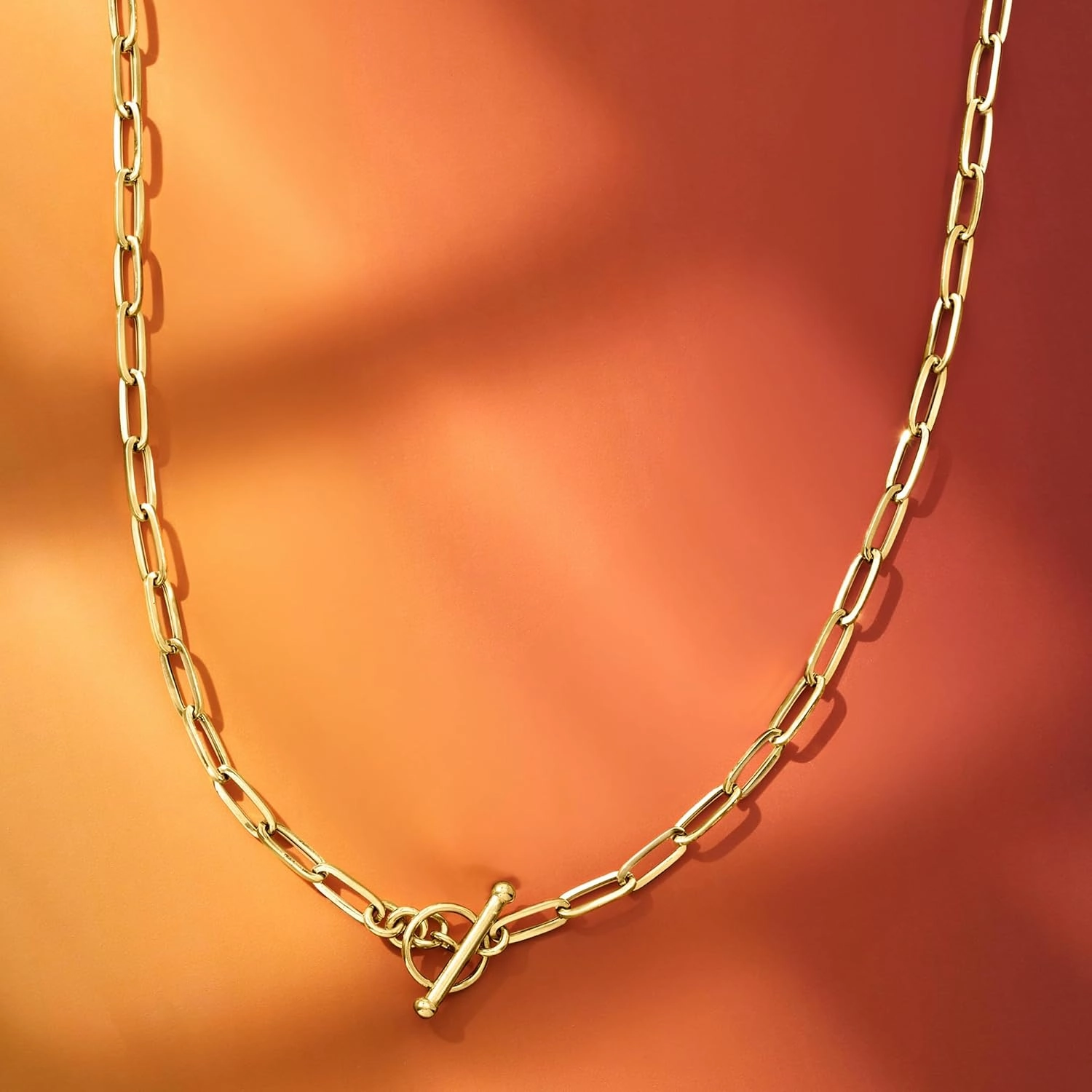 Pure Collection by Ross-Simons Italian 14kt Yellow Gold Paper Clip Link Toggle Necklace