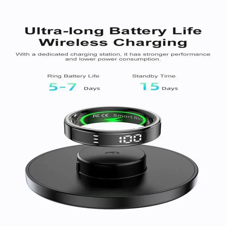 R11 SIZE 8 Smart Ring, Support Heart Rate / Blood Oxygen / Sleep / Multiple Sports Modes(Silver)
