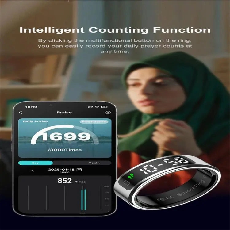 R11 SIZE 8 Smart Ring, Support Heart Rate / Blood Oxygen / Sleep / Multiple Sports Modes(Silver)