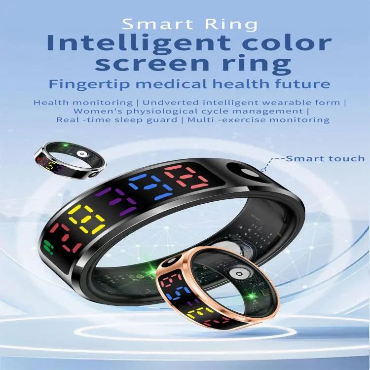R12 SIZE 12 Smart Ring, Support Heart Rate / Blood Oxygen / Sleep / Multiple Sports Modes(Black)
