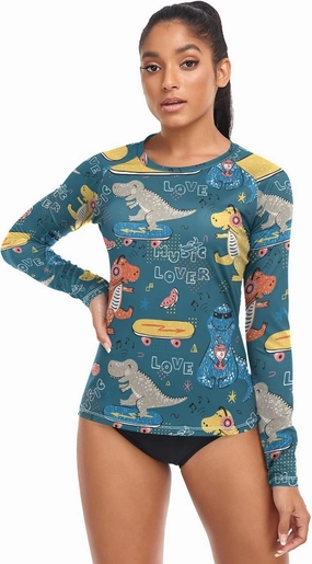 Rash Guard for Women UPF 50  Swim Shirts Long Sleeve Sun Protection Beach Surfing Swimming Tops