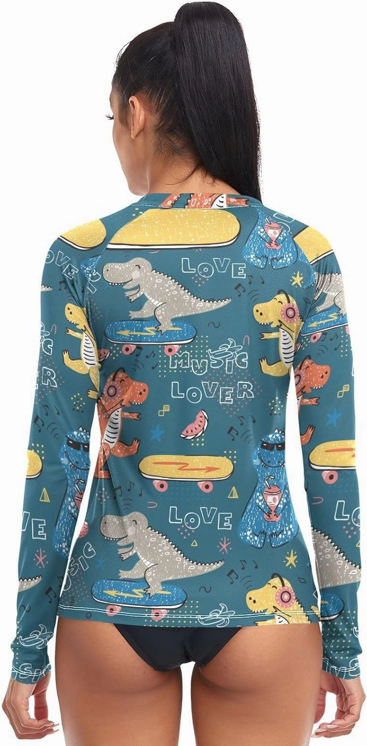 Rash Guard for Women UPF 50  Swim Shirts Long Sleeve Sun Protection Beach Surfing Swimming Tops