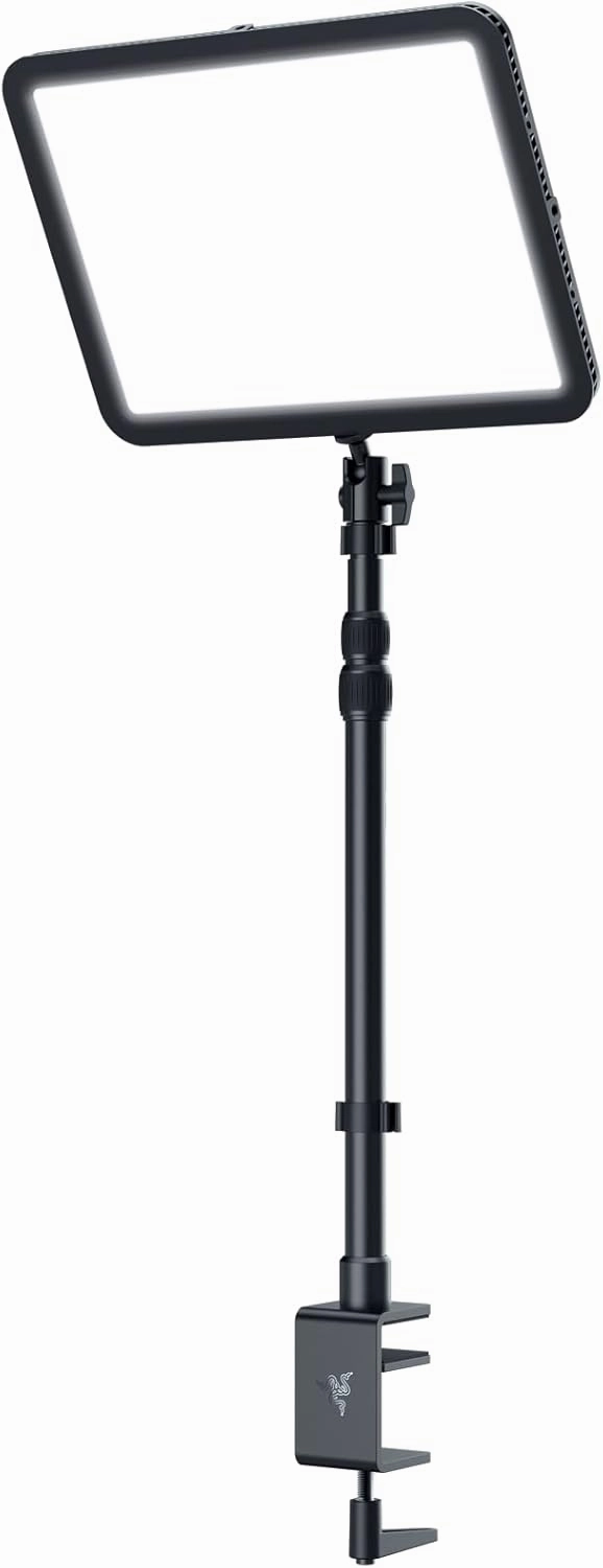 Razer Key Light Chroma: Customizable RGB Light Spectrum - 2800 Lumens Professional Light for Streaming, Video Recording/Conferencing on PC, Phone - Control via App - Clamp Mount - Wi-Fi & Bluetooth