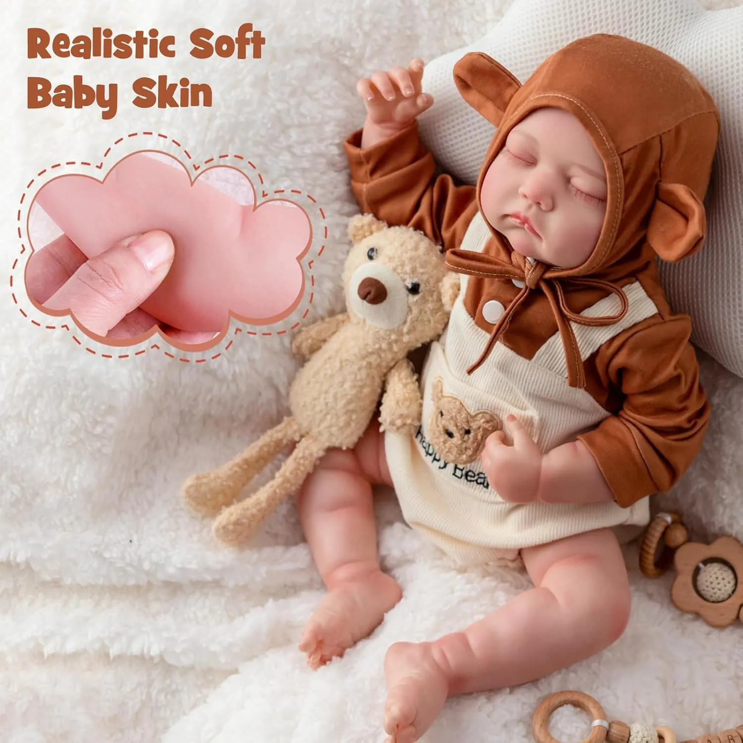 Realistic Baby Girl Dolls- 20-inch Reborn Doll with Lifelike Deatails and Feeding Toy Kit, Gift for Kids 3 , Grandparents, Collectors