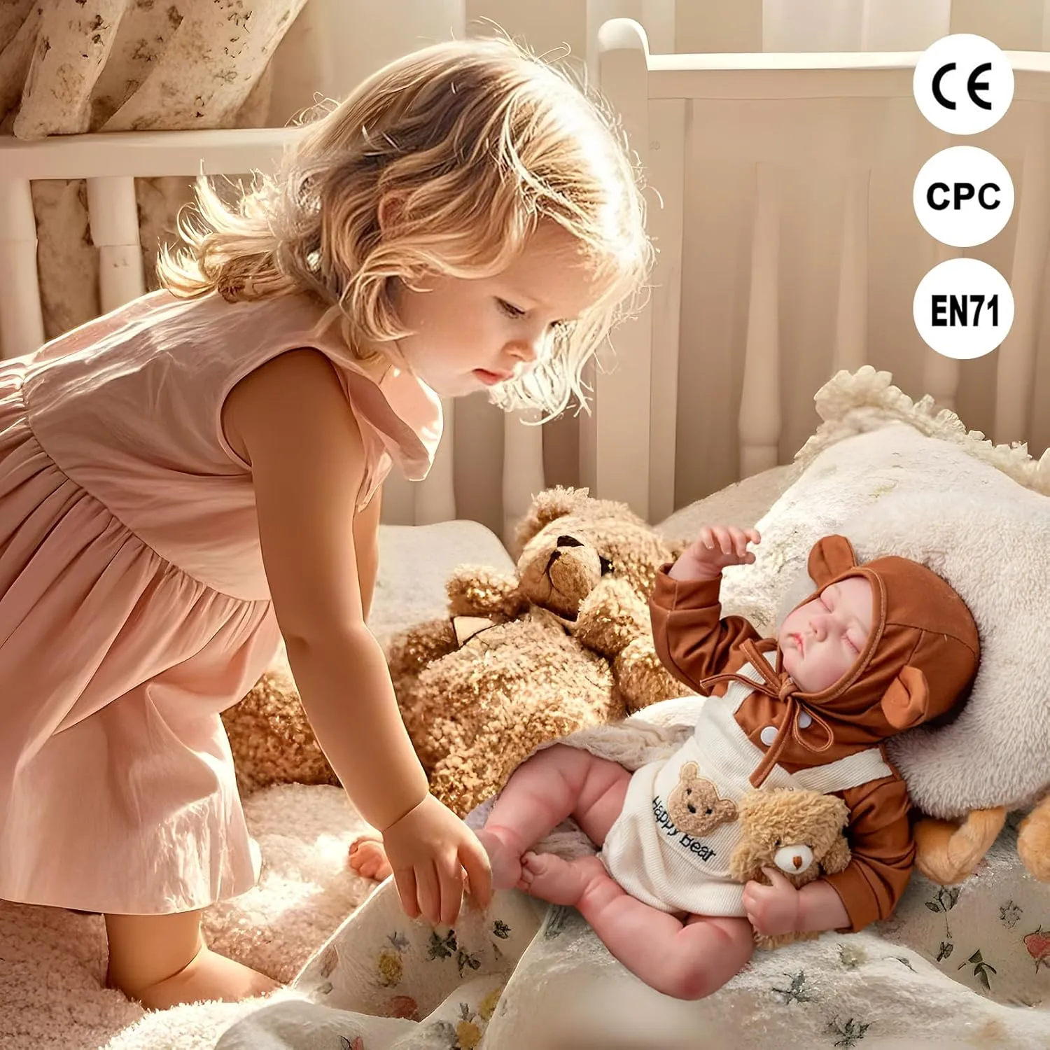 Realistic Baby Girl Dolls- 20-inch Reborn Doll with Lifelike Deatails and Feeding Toy Kit, Gift for Kids 3 , Grandparents, Collectors