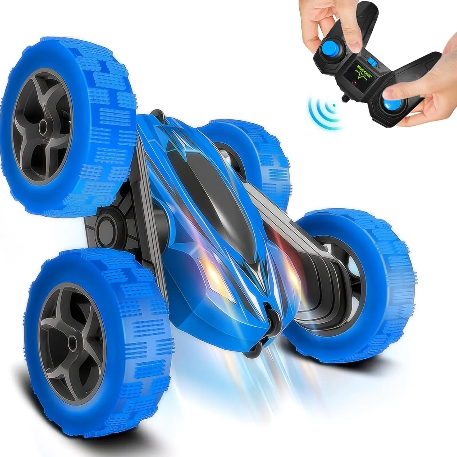 Remote Control Stunt Car Toys - Birthday Gifts Ages 6 7 8 9 10 11 12 Year Old Boys Kids Toddler Girls Best Presents Christmas Ideas Rechargeable Rc Racing Vehicle Outdoor (Blue)