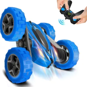 Remote Control Stunt Car Toys - Birthday Gifts Ages 6 7 8 9 10 11 12 Year Old Boys Kids Toddler Girls Best Presents Christmas Ideas Rechargeable Rc Racing Vehicle Outdoor (Blue)