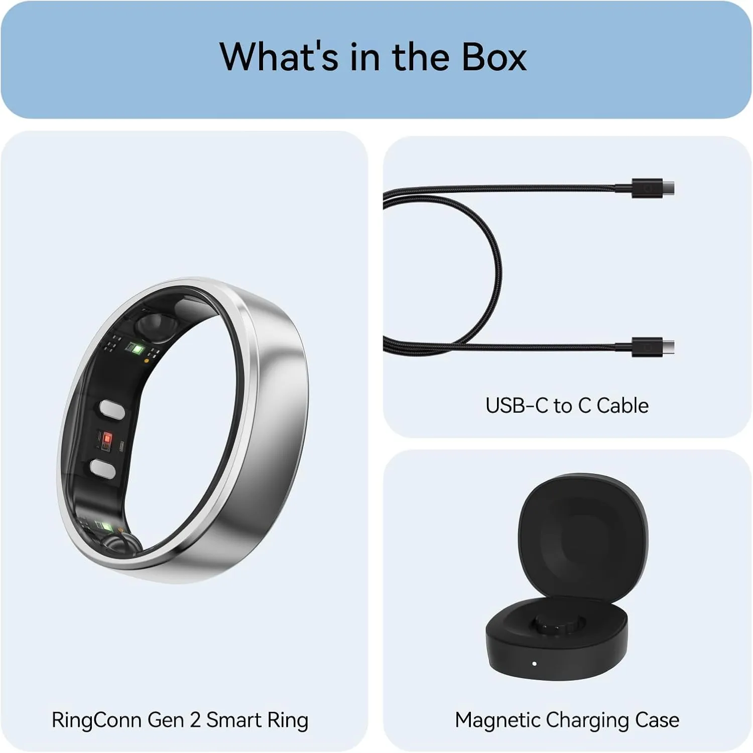 RingConn Gen 2, World’s First Smart Ring with Sleep Apnea Monitoring, No APP Subscription, 12-Day Battery Life, Stress/Heart Rate/Women's Health Tracker, Android & iOS Compatible (Silver, Size 10)