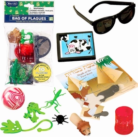 Rite Lite Passover Bag of Plagues Pesach Seder Gift Set with Fun Plague Props Jewish Holiday Party Favors Learning & Storytelling 10 Plagues Arts & Crafts, Judaica Educational Decorations Goodie Bag