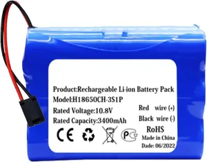 Robot Vacuum 10.8V 3400mAh Robot Battery ，Compatible for Puppyoo， V-M611A V-M611 V-M615 Vacuum Cleaner Robotic Battery，Replace Vacuum Cleaner Spare Parts(Battery-3400mAh)